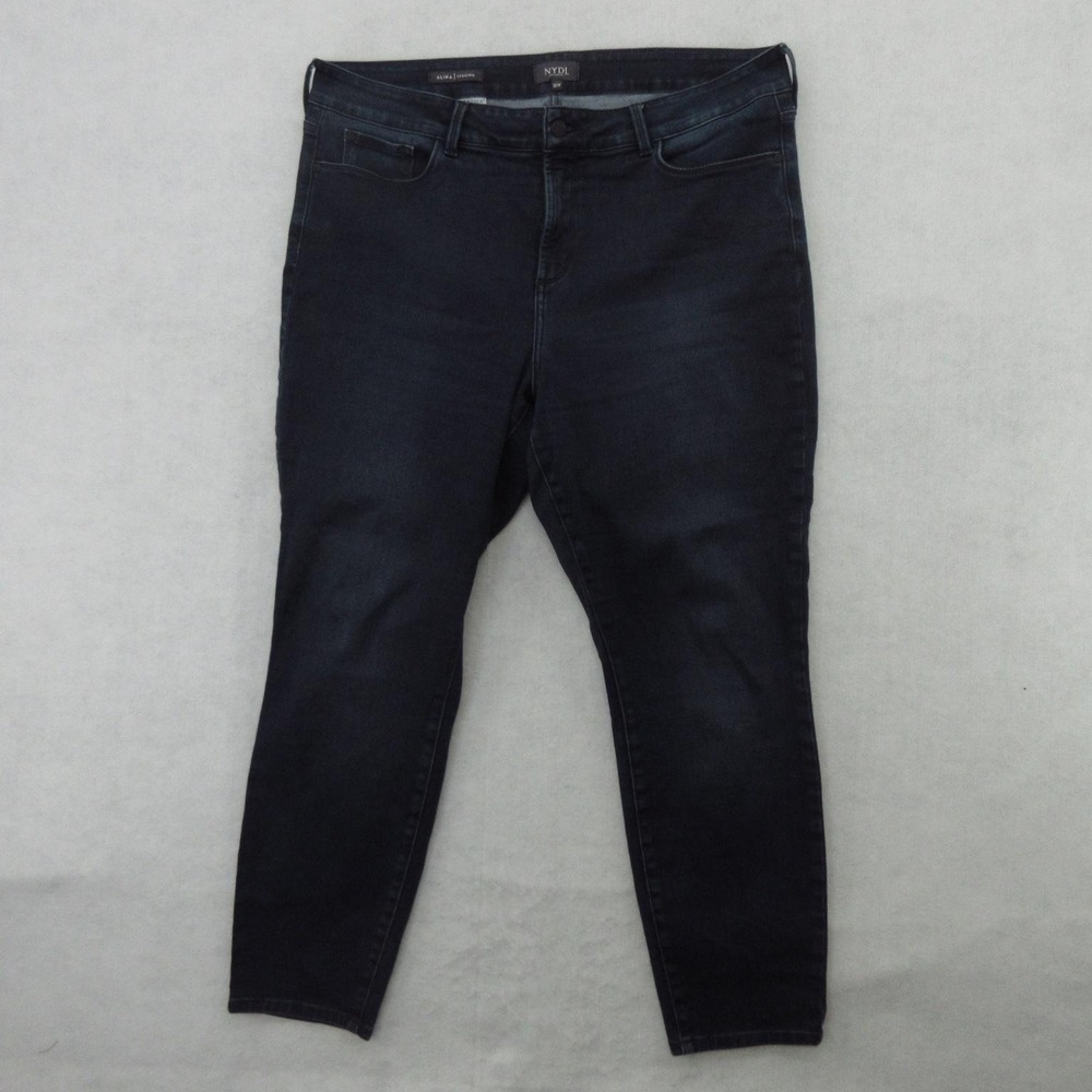 NYDJ Alina Legging Jeans Womens 18W Blue Dark Wash High Rise Slim Stretch Denim